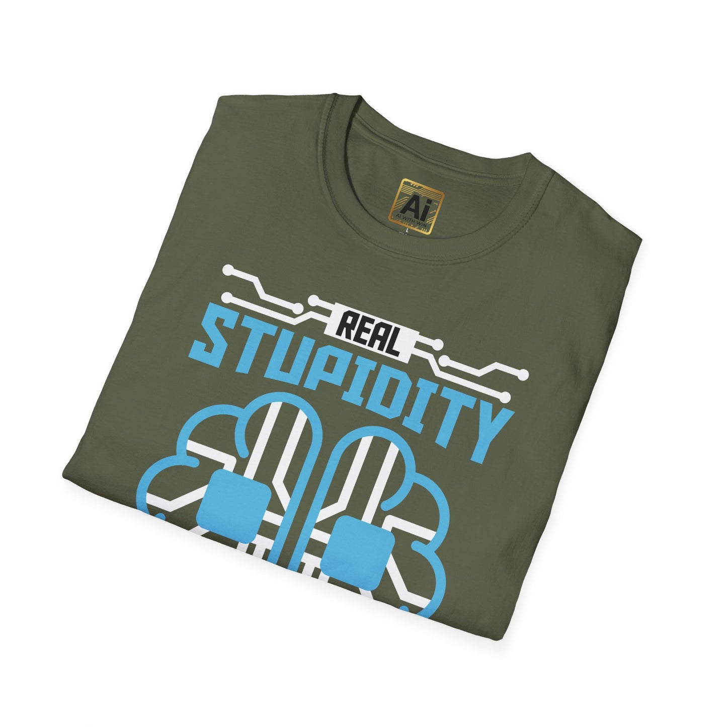 Real Stupidity vs Artificial Intelligence T-Shirt - AI With Win