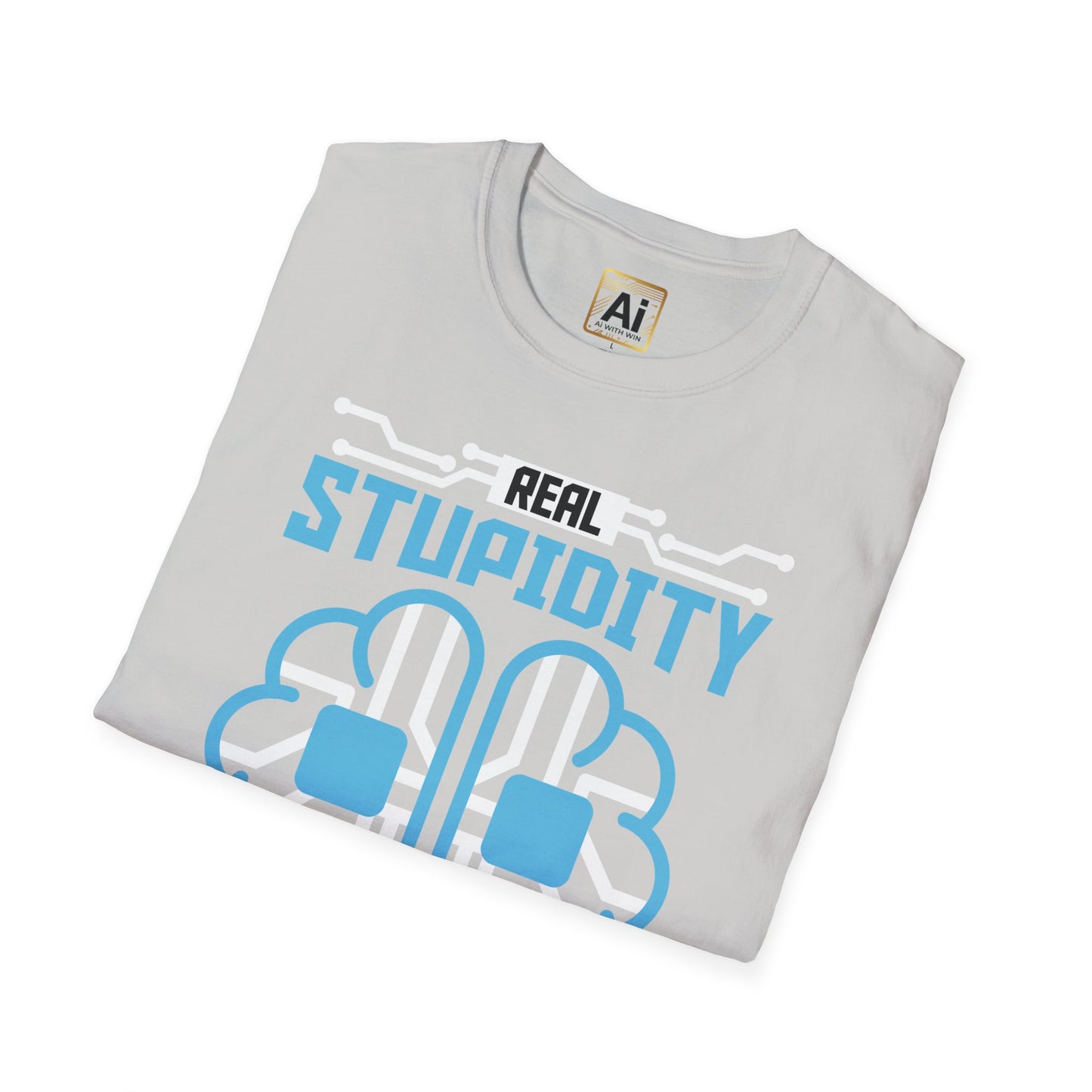 Real Stupidity vs Artificial Intelligence T-Shirt - AI With Win