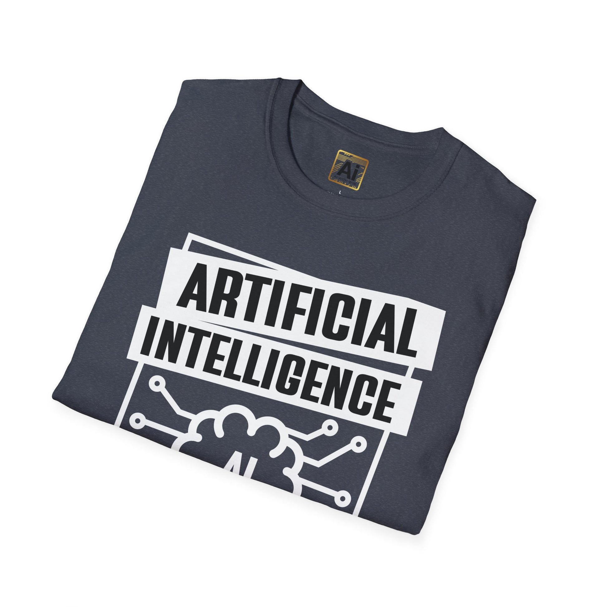 AI vs. Natural Stupidity Tee - Tech Humor Statement Shirt - AI With Win