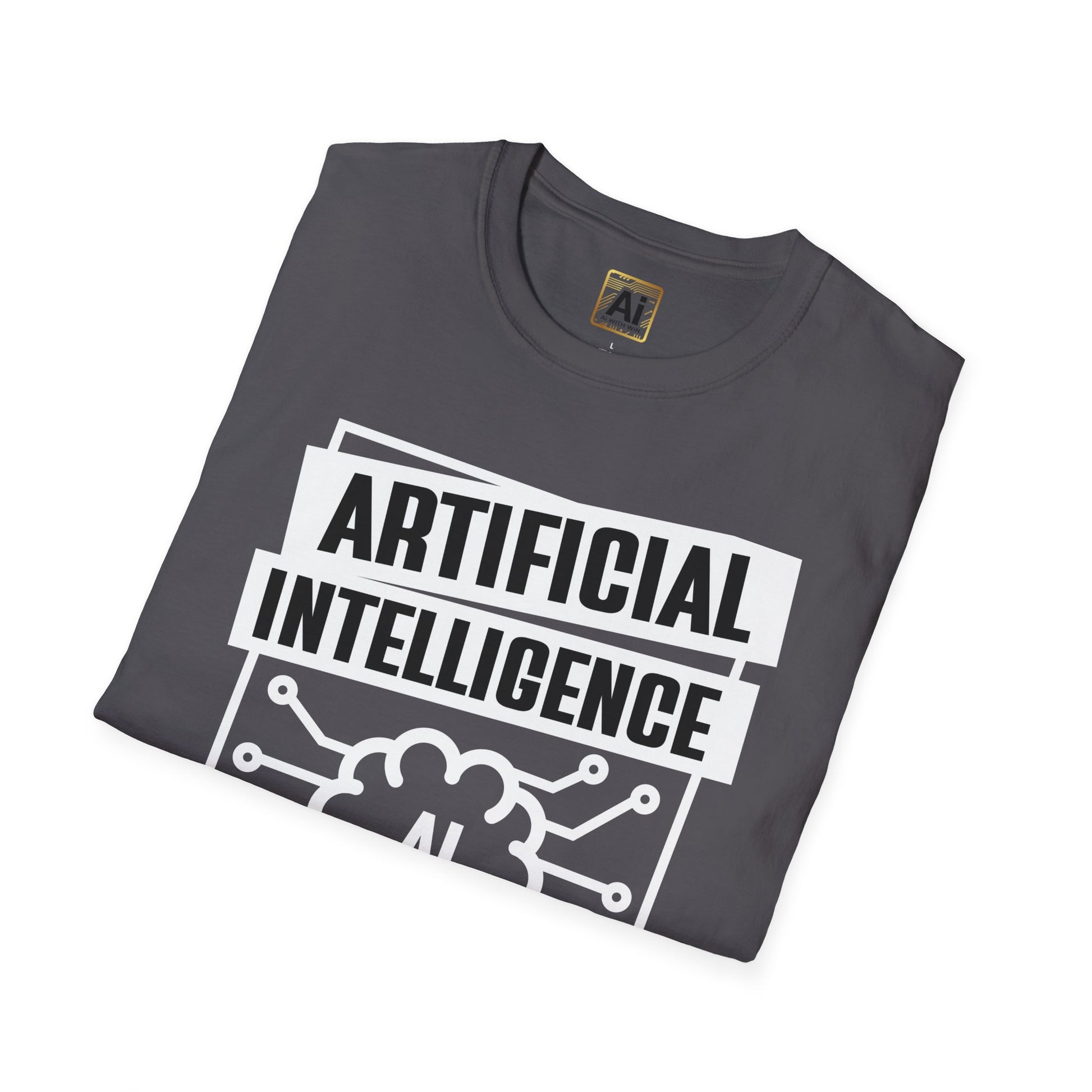 AI vs. Natural Stupidity Tee - Tech Humor Statement Shirt - AI With Win